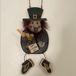 Vintage Wooden and Wire Leprechaun